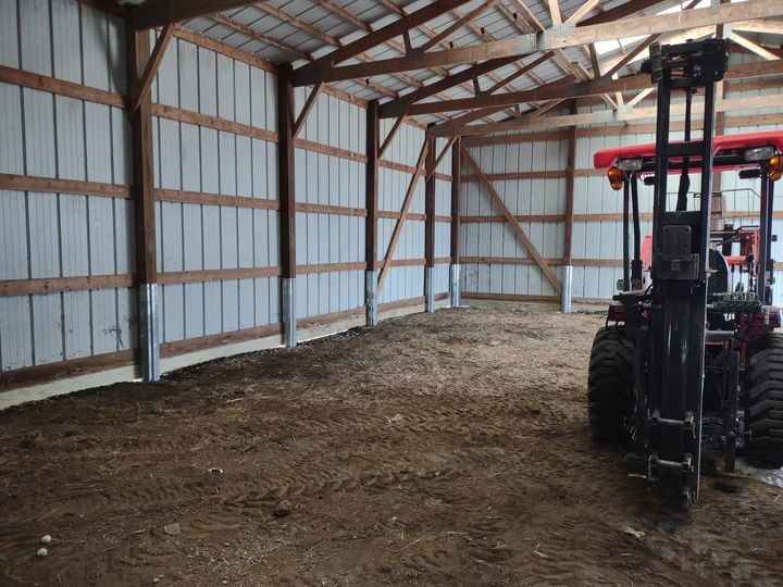 The corner of a structure after pole barn repair in Pennsylvania