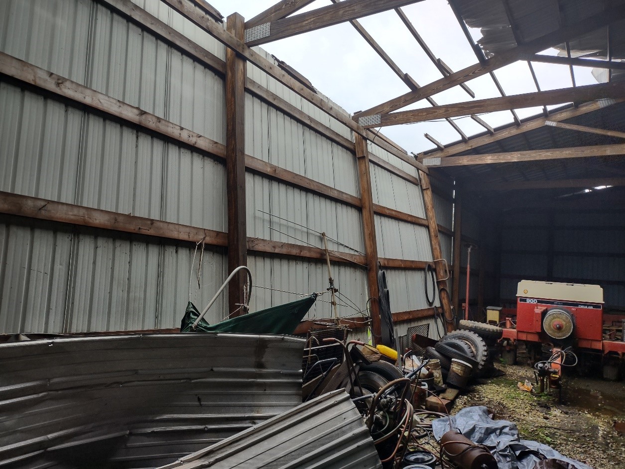 A post-frame building needing rotted post repair in Berks County PA