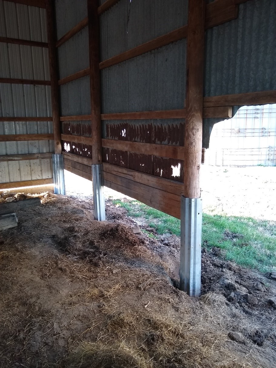Rotted post repair in Pennsylvania completed using Column Repair Sleeves