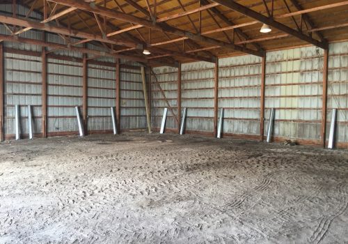 A large pole barn needing rotted post repair in Pennsylvania